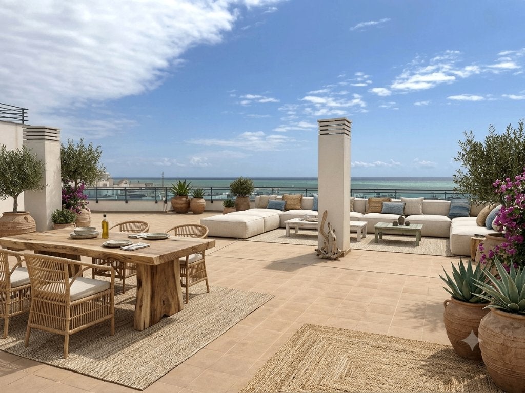 Uniek dakappartement met panoramisch zeezicht, Immo, Village, 111 m², Garrucha, Appartement