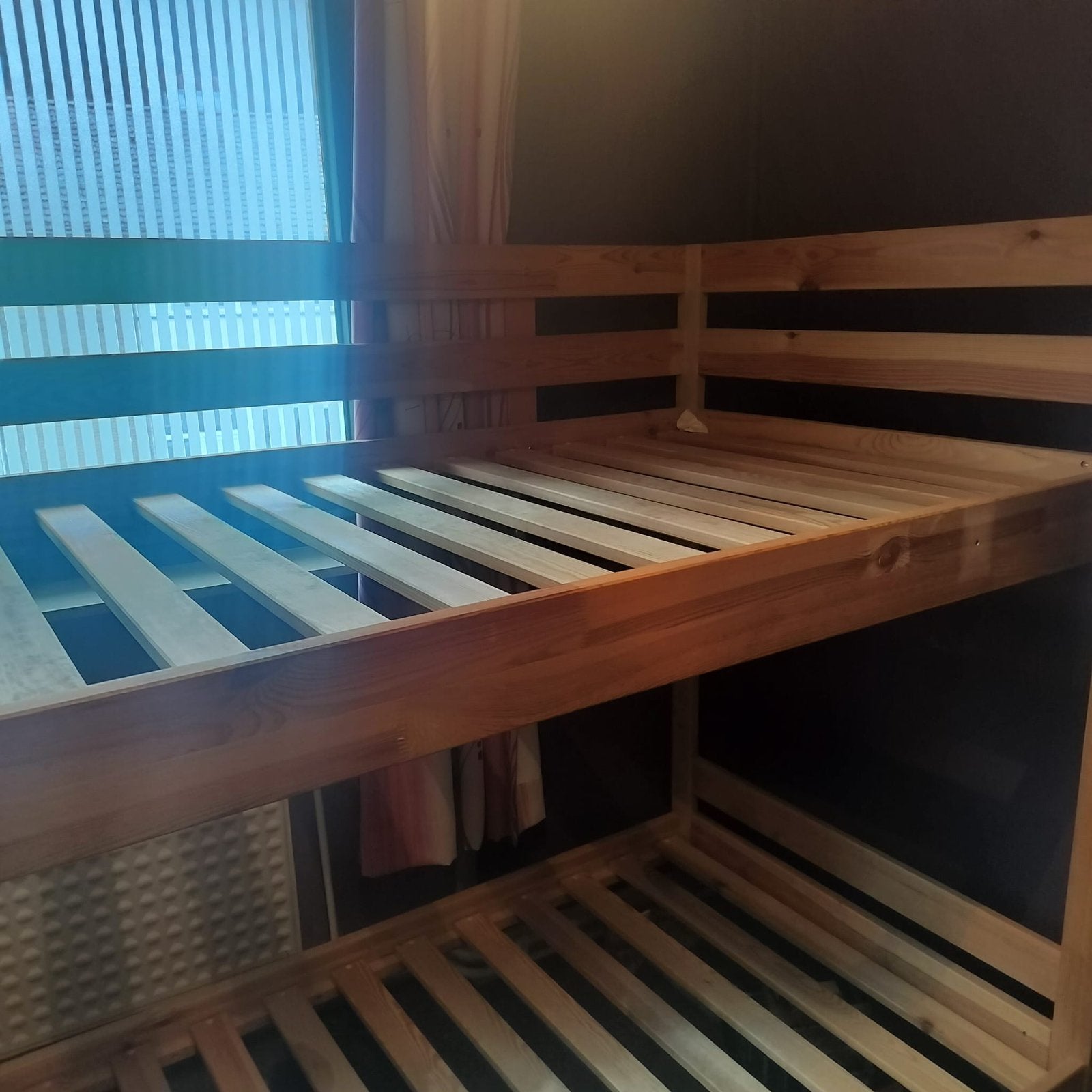 Lit, superposé avec matelas, Sport en Fitness, Sauna, Ophalen of Verzenden, Gebruikt, Infrarood, Complete sauna