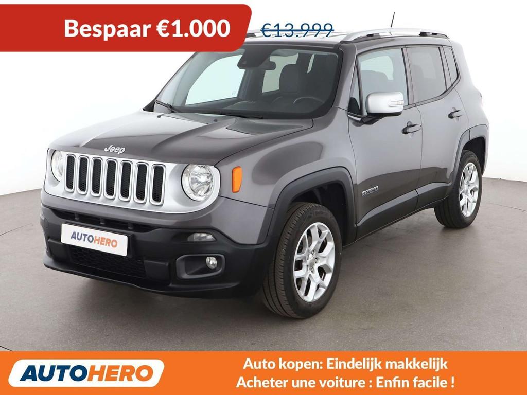 Jeep Renegade 2.0 M-Jet Limited Adventure Edition 4WD, Auto's, Jeep, Zwart, 1505 kg, Leder, Startonderbreker