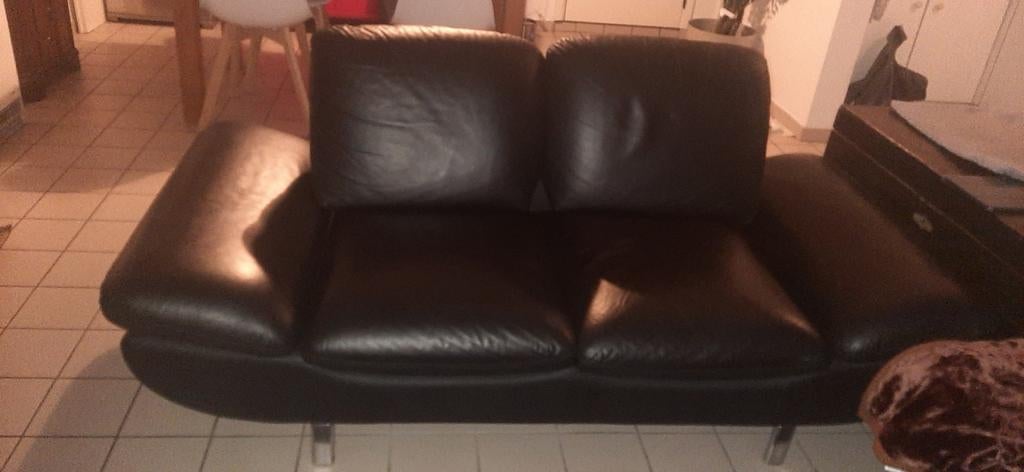 Leren zetel american seat breed niks aan woning te klein., Huis en Inrichting, Ophalen