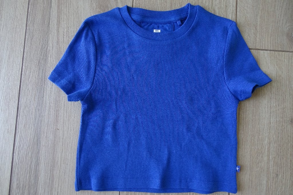 Felblauwe cropped top WE fashion maat 134/140, Kinderen en Baby's, Kinderkleding | Maat 134, WE, Meisje, Ophalen of Verzenden