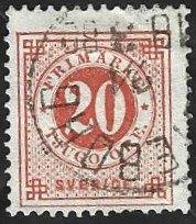 1 Postzegel Zweden 1872 Cirkel met cijfer, Enlèvement ou Envoi, Suède, Affranchi