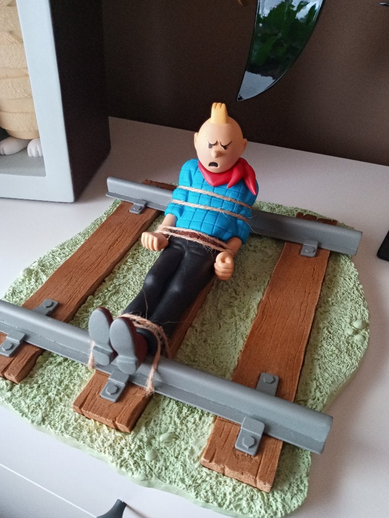 kuifje rail tintin st emett, Collections, Personnages de BD, Enlèvement ou Envoi, Tintin, Comme neuf, Statue ou Figurine