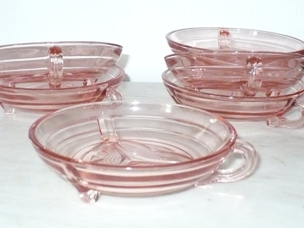6 coquilles a glace /luxval/val st lambert/1935, Antiquités & Art, Enlèvement ou Envoi