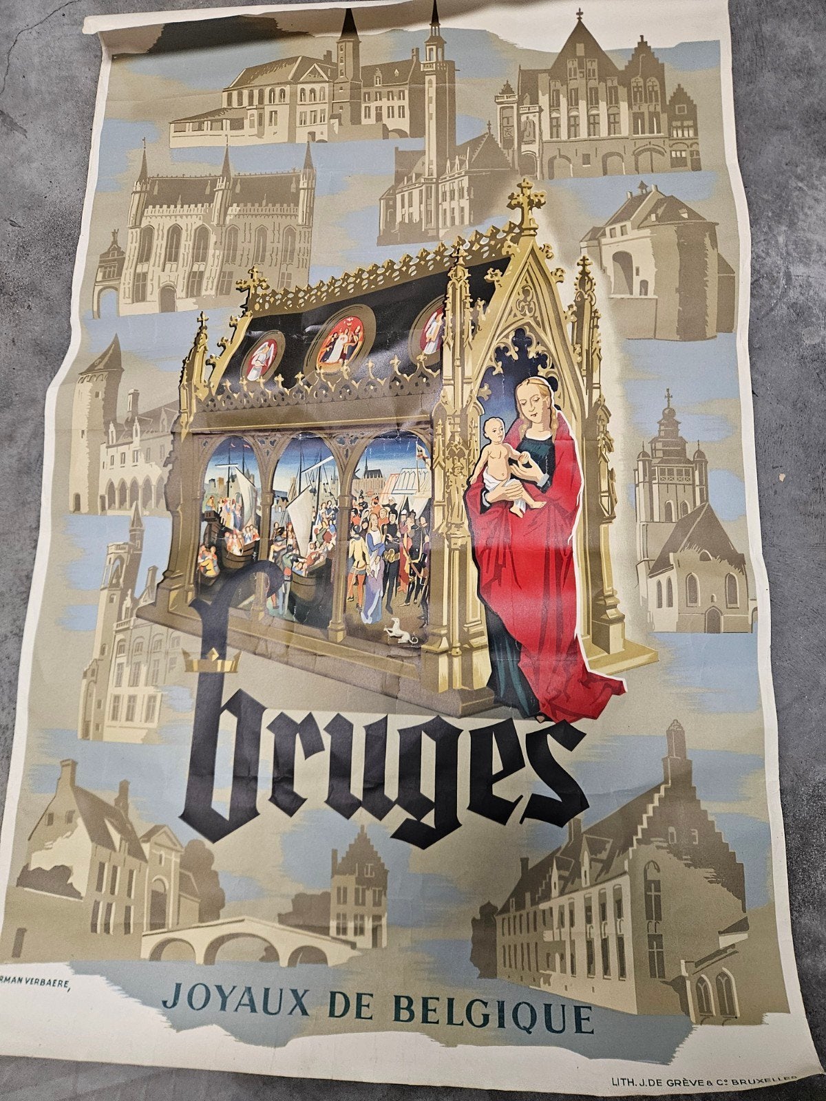 Originele affiche Brugge jaren 1950, Verzenden