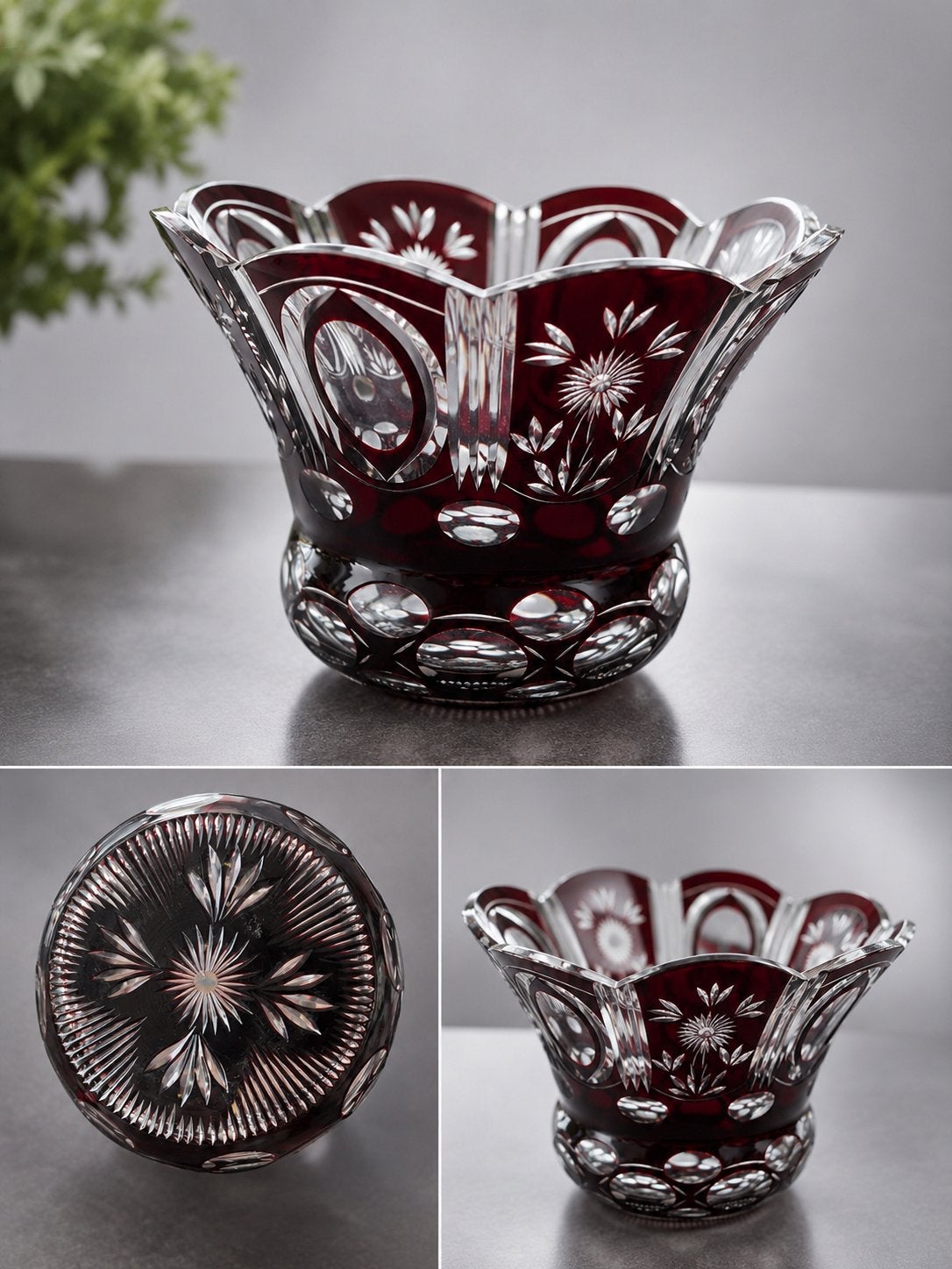 Bol en cristal rubis vintage, Antiquités & Art, Enlèvement ou Envoi