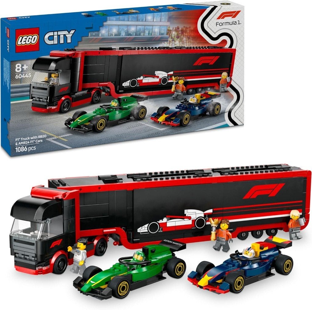 Neuf - Lego Camion de F1 avec voitures de F1 RB20 et AMR24, City, Lego, Nieuw, Ophalen of Verzenden