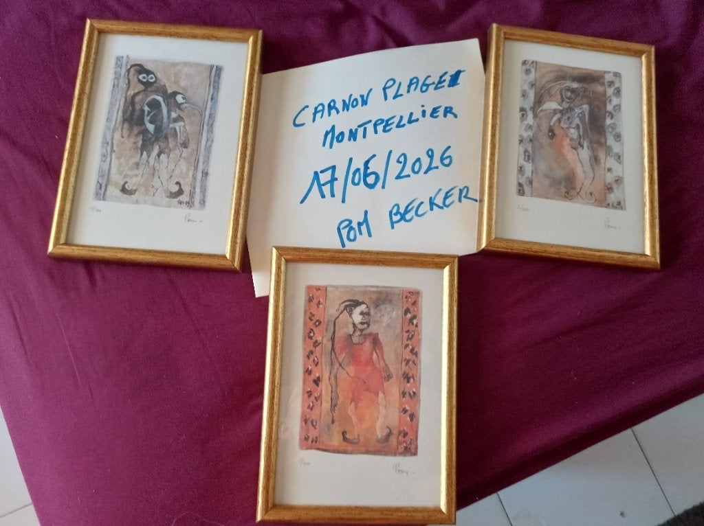 Pom BECKER 1991 Ixelles Triptyque n°2/100 + Certificat, Enlèvement ou Envoi