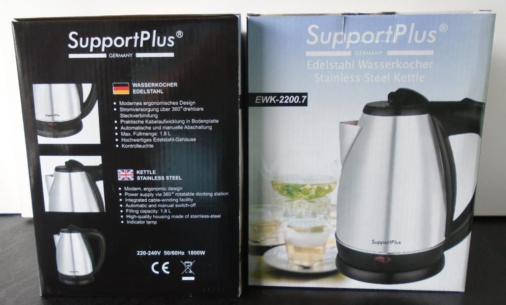 WATERKOKER MOOIE VORMGEVING IN RVS INOX 1,8 LTR Nieuw, 1 tot 2 liter, Ophalen of Verzenden, Nieuw, Draadloos