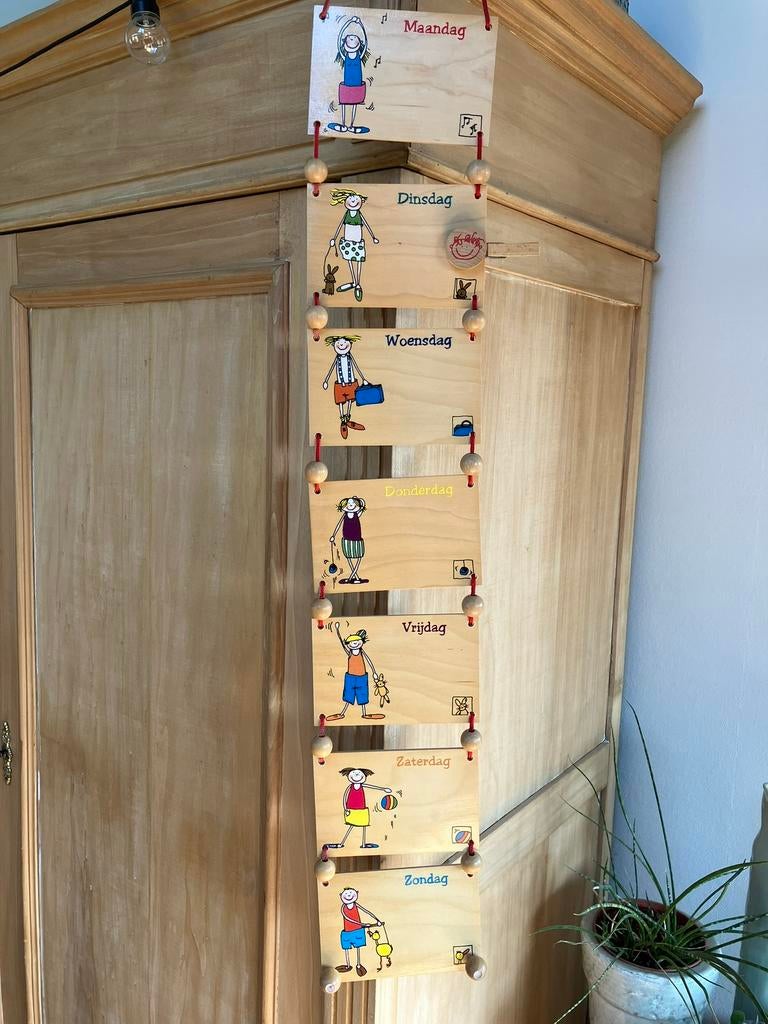 Weekkalender in hout, Divers, Calendriers, Enlèvement, Calendrier hebdomadaire