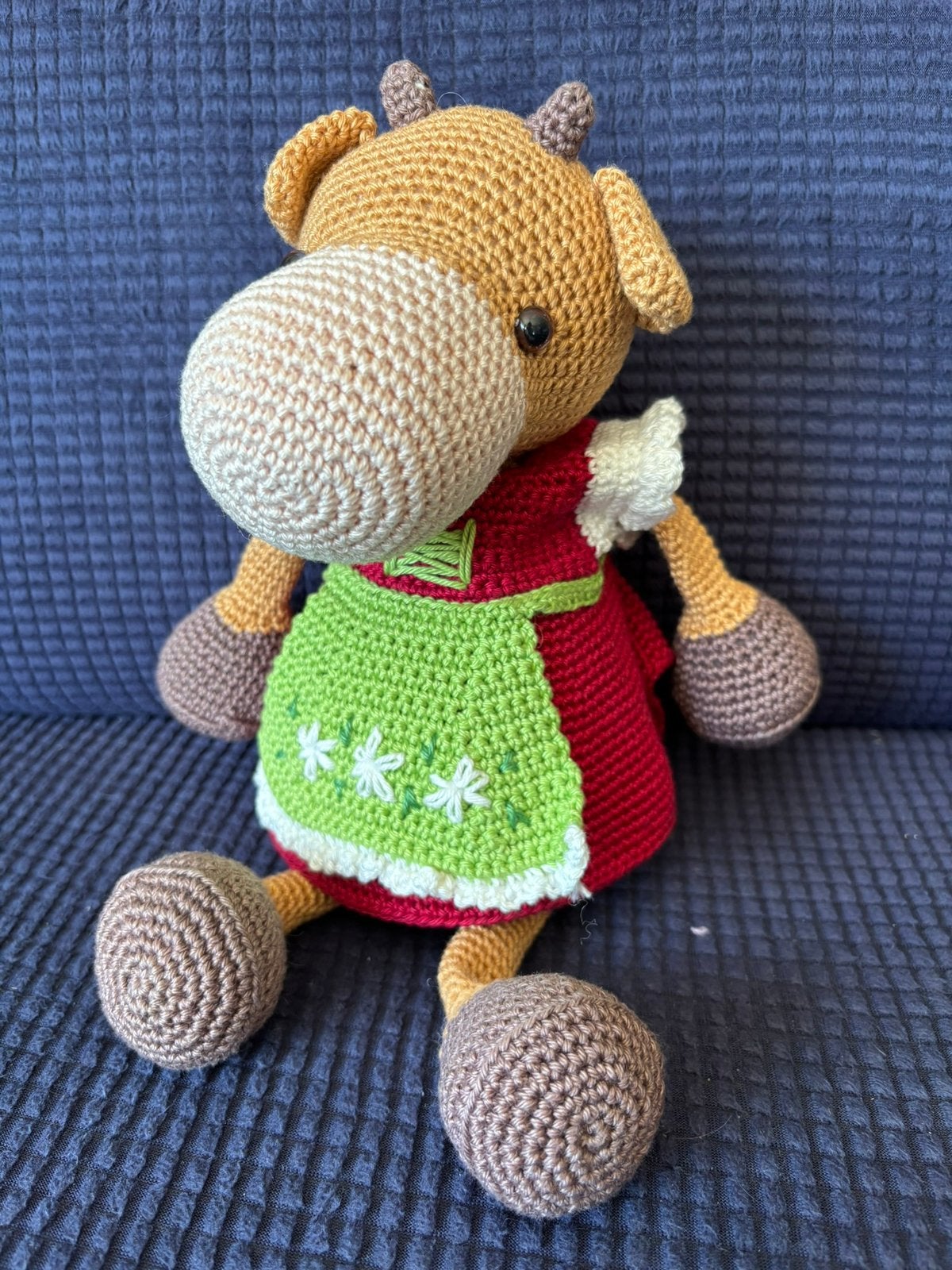 Zelfgehaakte knuffel Alpendier vrouw, Enfants & Bébés, Jouets | Peluches, Enlèvement ou Envoi, Neuf, Fait main
