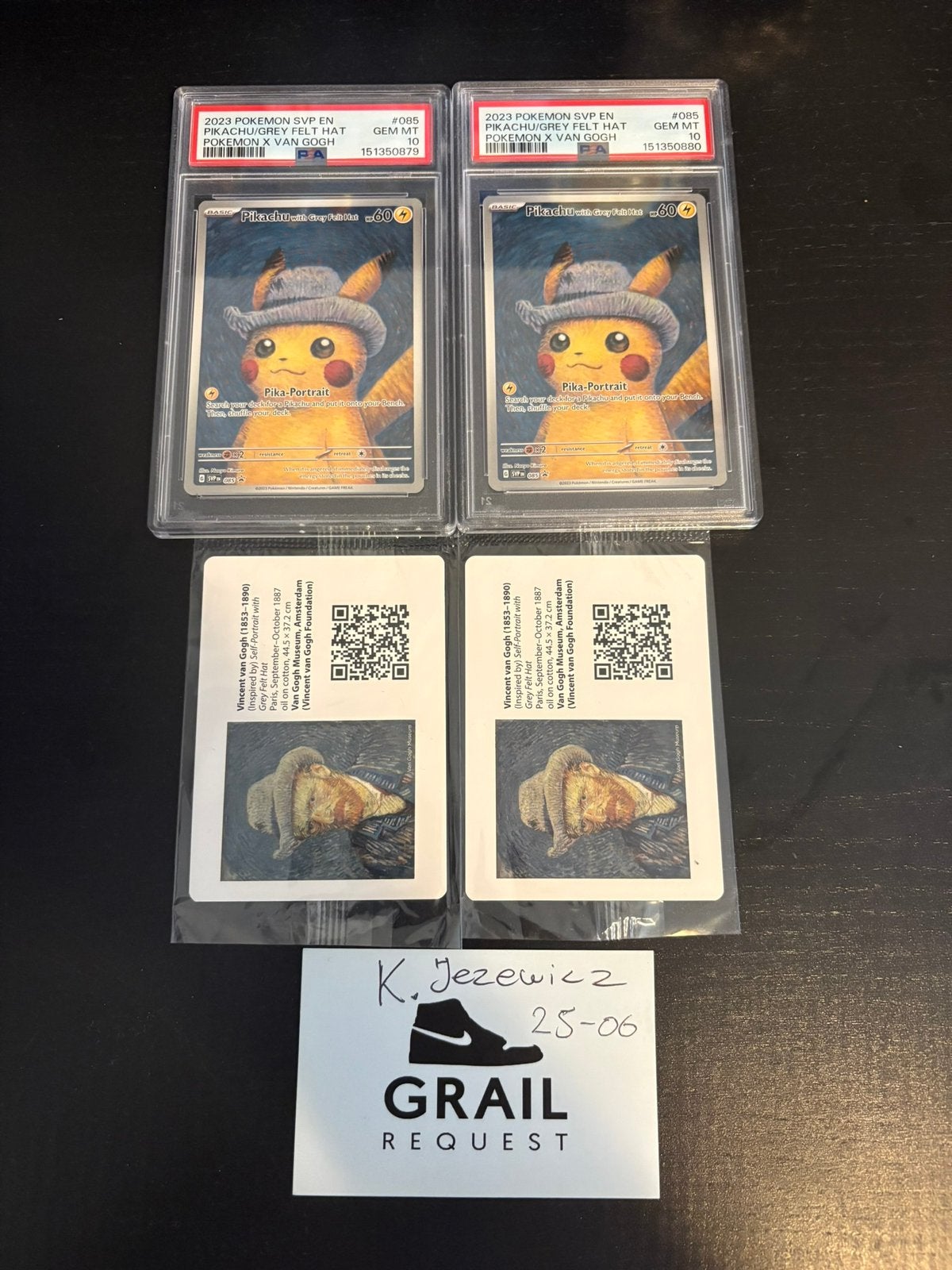 Pokemon Pikachu with grey felt hat PSA 10 sequential, Ophalen of Verzenden, Zo goed als nieuw