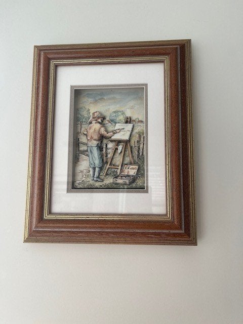 Vintage kader met 3D-knipkunst,  31 x 25, Ophalen of Verzenden, Vintage, Overige technieken