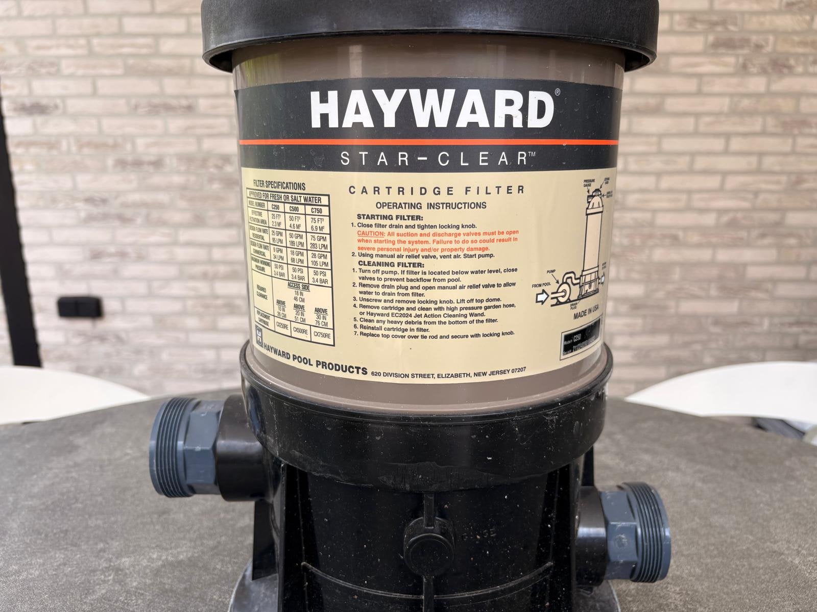 Hoogwaardige Patroonfilter Hayward Star Clear C250, Ophalen, Gebruikt, Filter