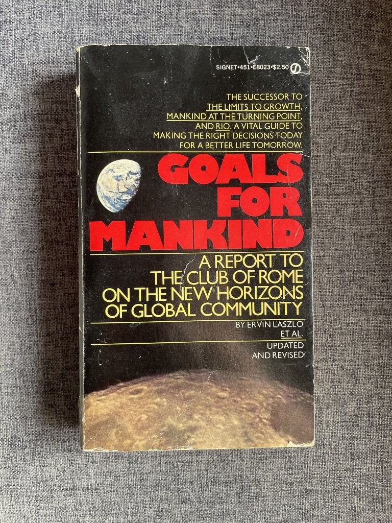 Ervin Laszlo - Goals for Mankind (Club of Rome), Gelezen, Maatschappij en Samenleving, Ervin Laszlo, Ophalen of Verzenden
