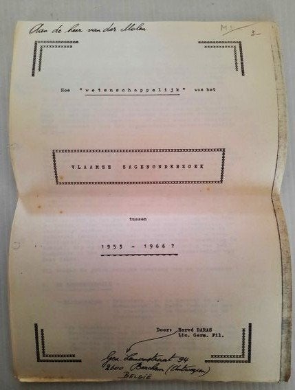 Tapuscrit unique Recherche sur la saga flamande de 1974 -, Livres, Enlèvement, Comme neuf