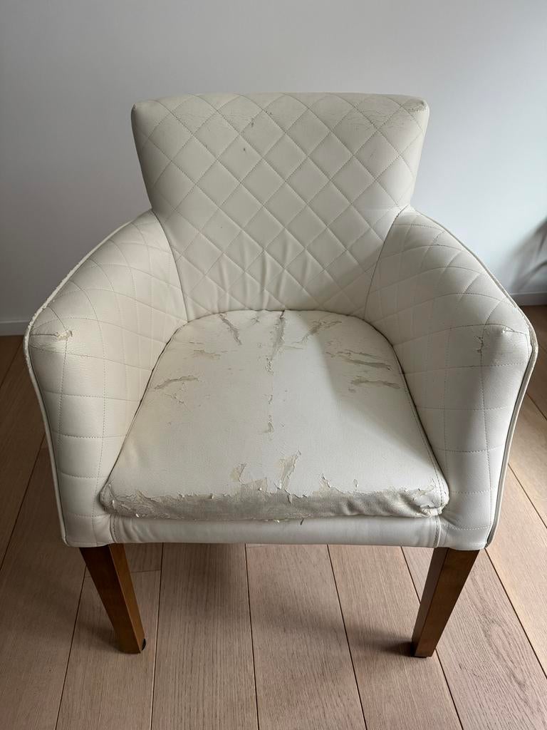 6 eetkamerstoelen Riviera Maison (samen 60€), Ophalen, Gebruikt, Leer