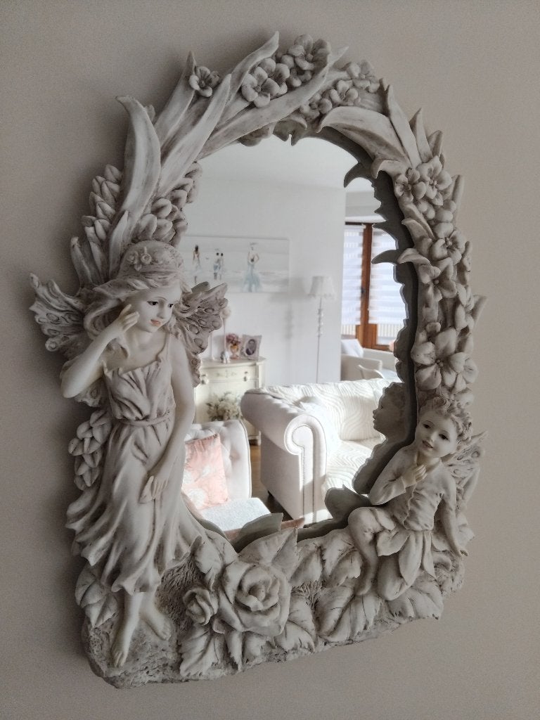 Wandspiegel met een barokke rococostijl bieden, Ophalen, Ovaal, Minder dan 50 cm, Minder dan 100 cm