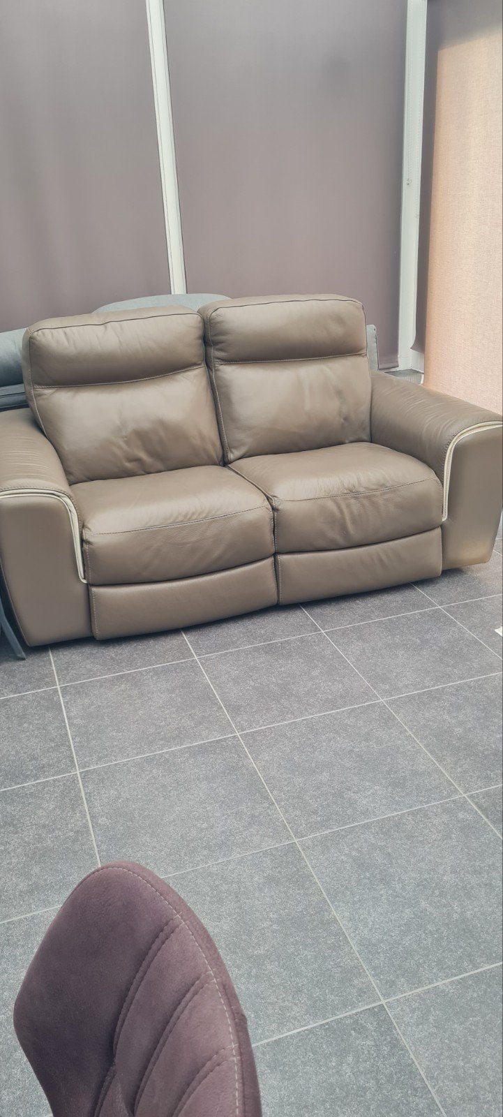 Salon en cuir 2 places avec 2 relaxants électriques, Enlèvement