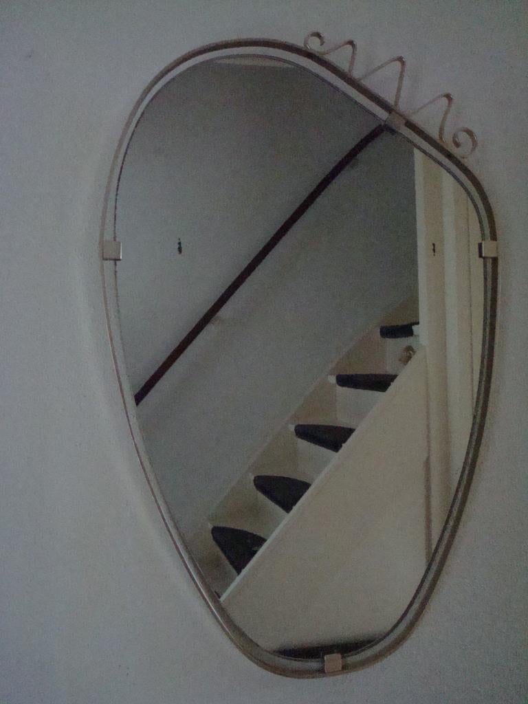 vintage  spiegel design by GIO PONTI FONTANA  ITALIE 1960/65, Huis en Inrichting, Ophalen, Minder dan 50 cm, Gebruikt, Minder dan 100 cm