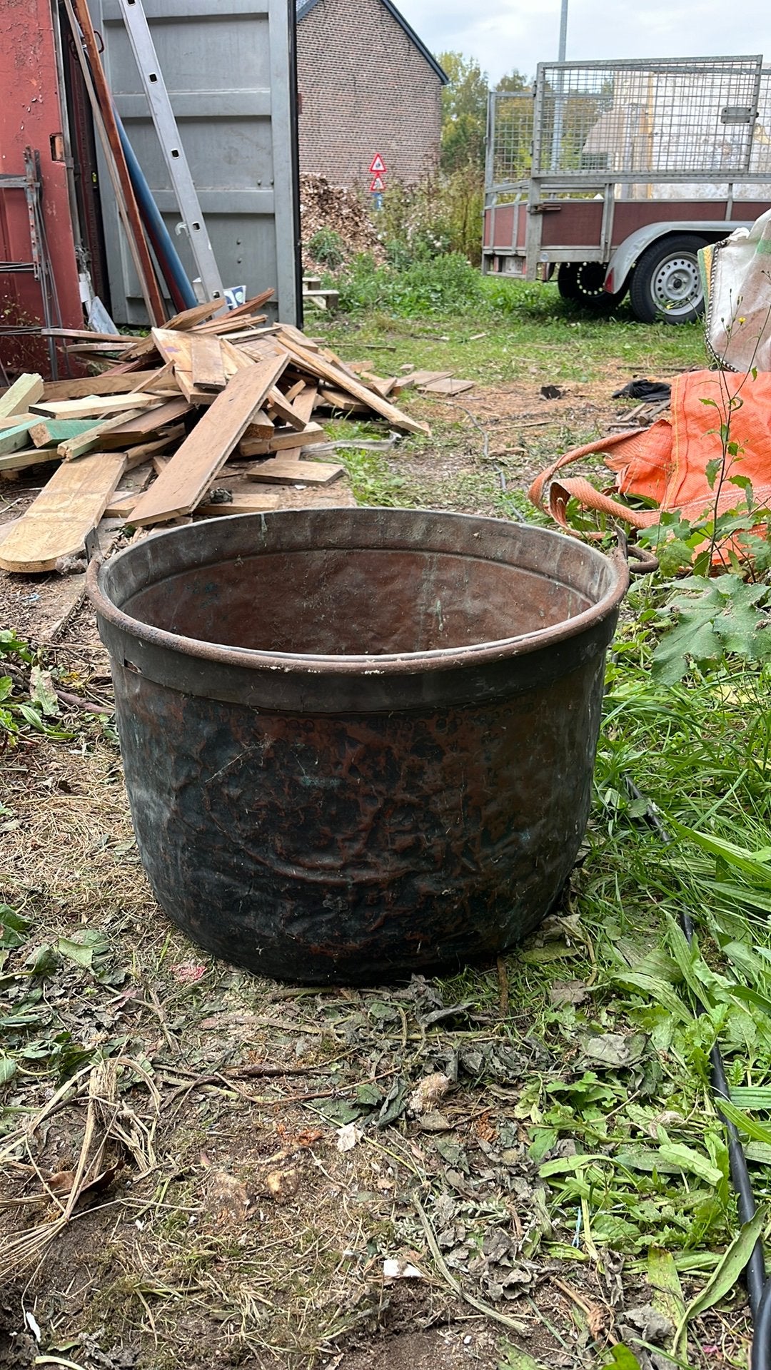 Koperen ketel, Tuin en Terras, Ophalen, Gebruikt, Metaal