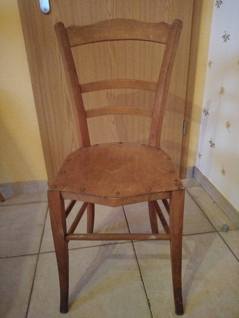 Lot de 4 chaises, Chaises en bois, Brun, Enlèvement, Utilisé