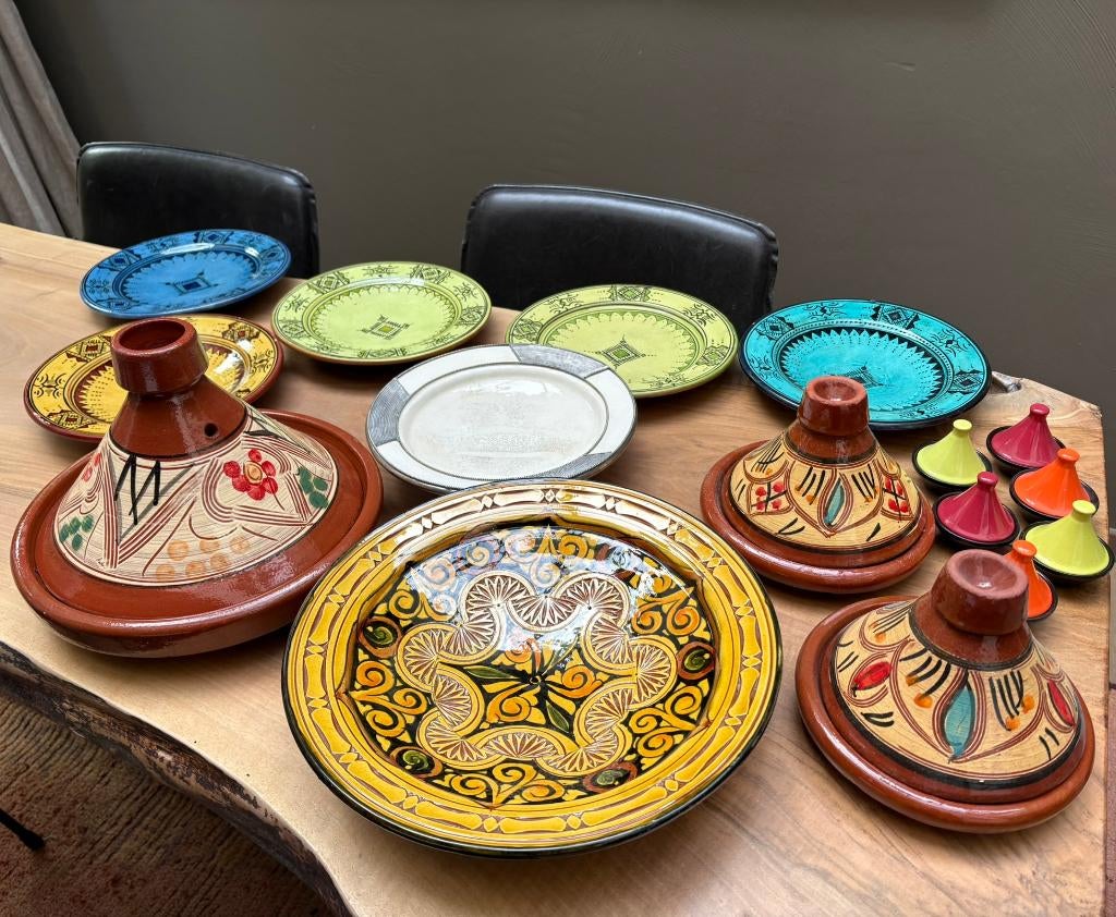Marrokaanse tajines, borden en schotel, Ophalen, Gebruikt, Bord(en), Overige stijlen