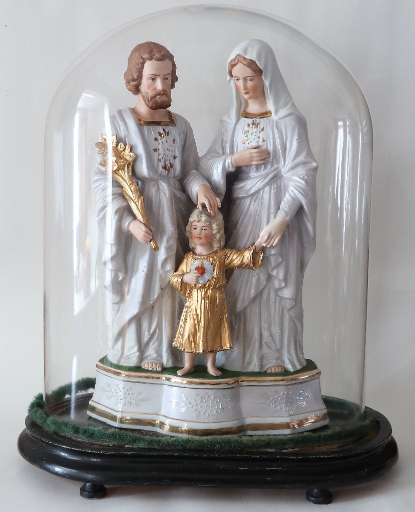 Heilige familie onder glazen stolp, Antiek en Kunst, Ophalen