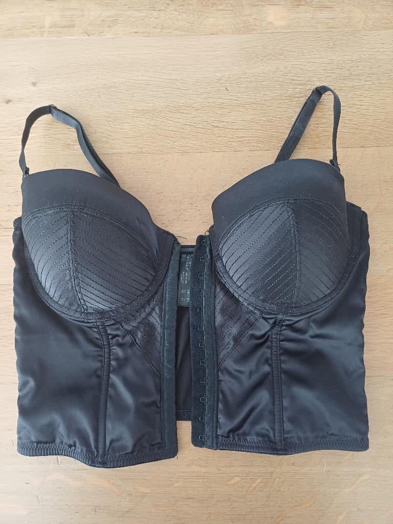 Secret possessions - zwart satijn bustier (mt 80D), Kleding | Dames, Ondergoed en Lingerie, Secret possessions, Ophalen of Verzenden
