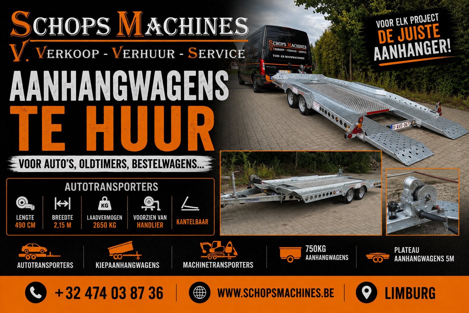 Autotrailer TE HUUR / HUREN