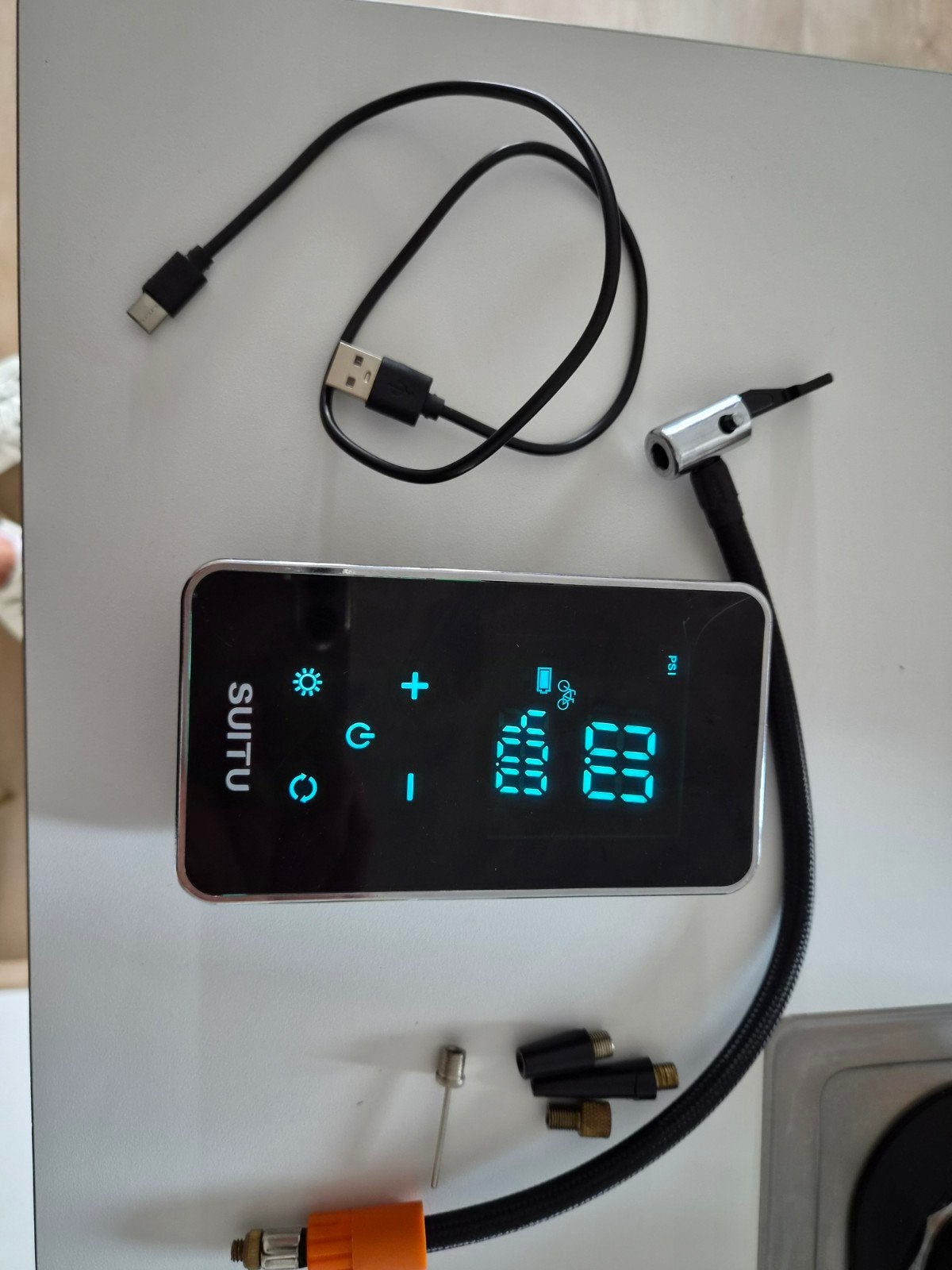 SUITU digitale draagbare compressor voor auto, motorfiets, f, Dieren en Toebehoren, Ophalen, Pomp