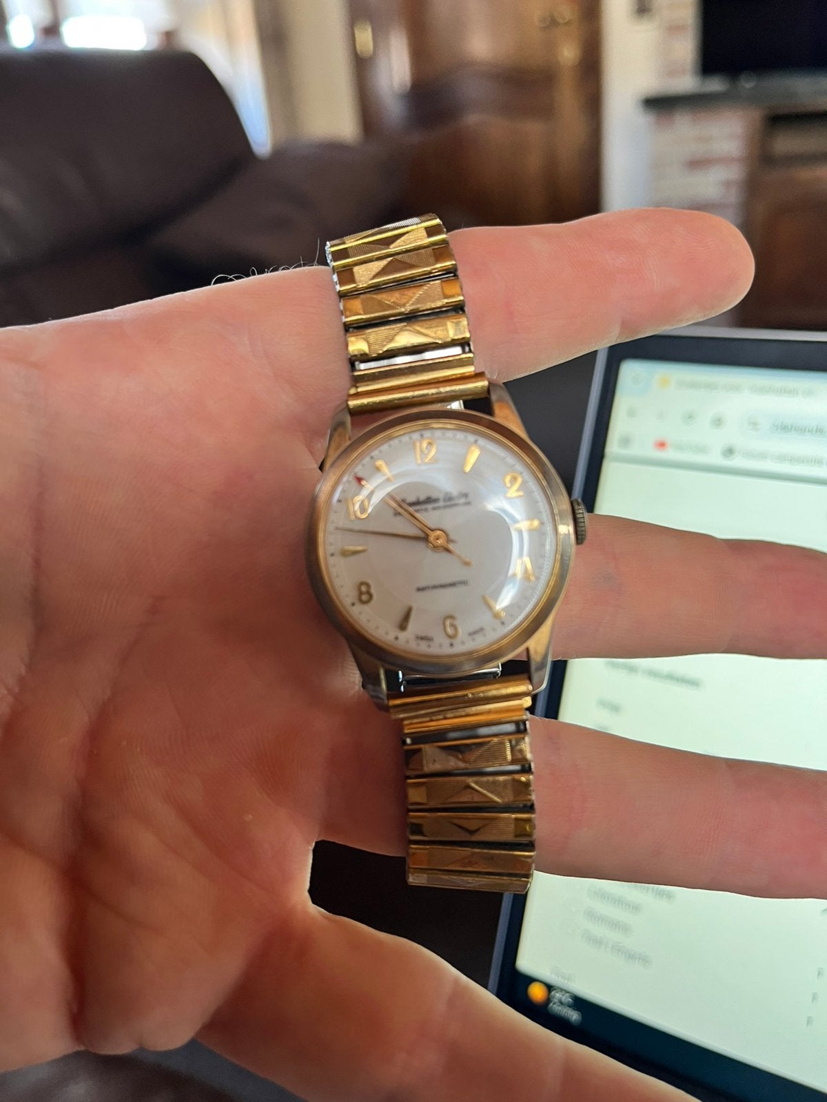 Vintage horloge Manhattan Electra Swiss made, Handtassen en Accessoires, Horloges | Dames, Ophalen, Zo goed als nieuw