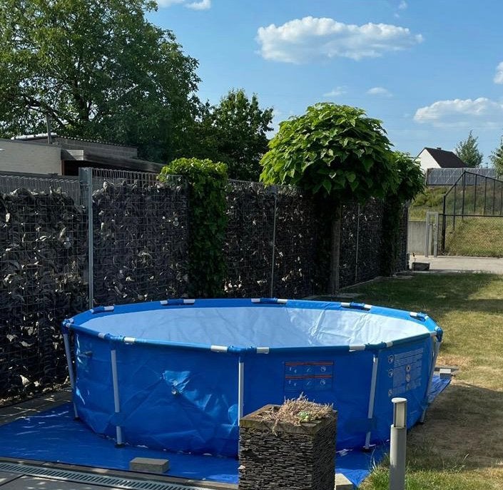 Zwembad met zandfilter, stofzuiger, ladder , afdekzeil…, Ophalen, Minder dan 80 cm, Rond, 300 cm of meer