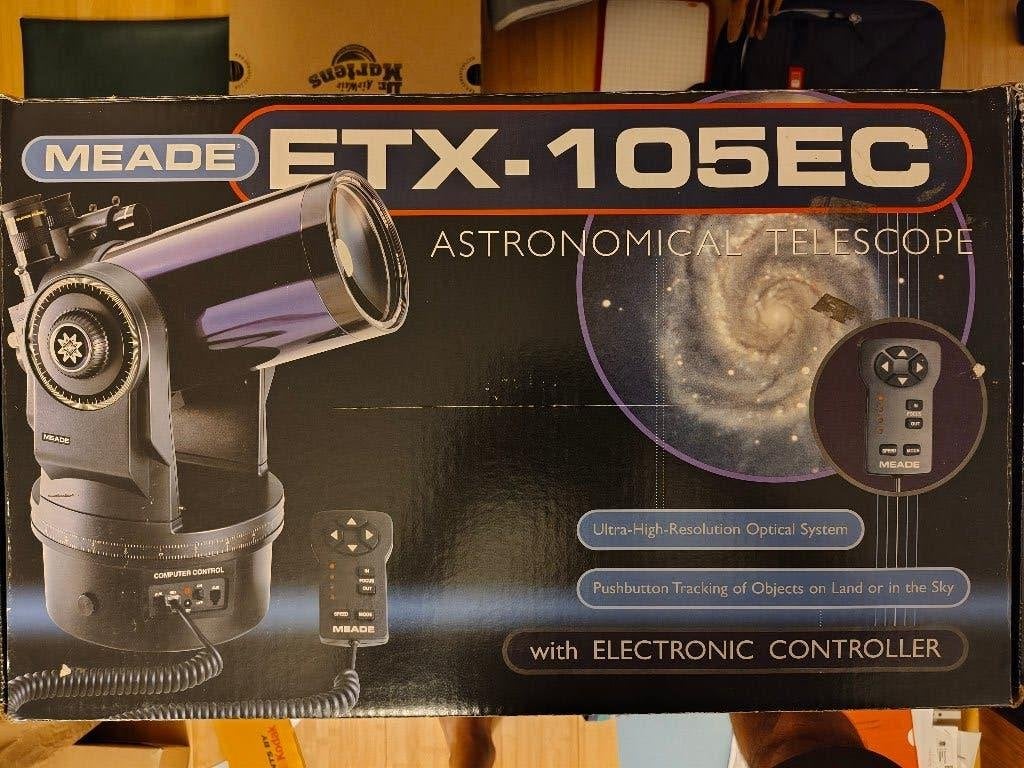 Téléscope astronomique MEADE ETX-105 EC, Audio, Tv en Foto, Optische apparatuur | Telescopen, Ophalen, 80 tot 200 mm, Met statief
