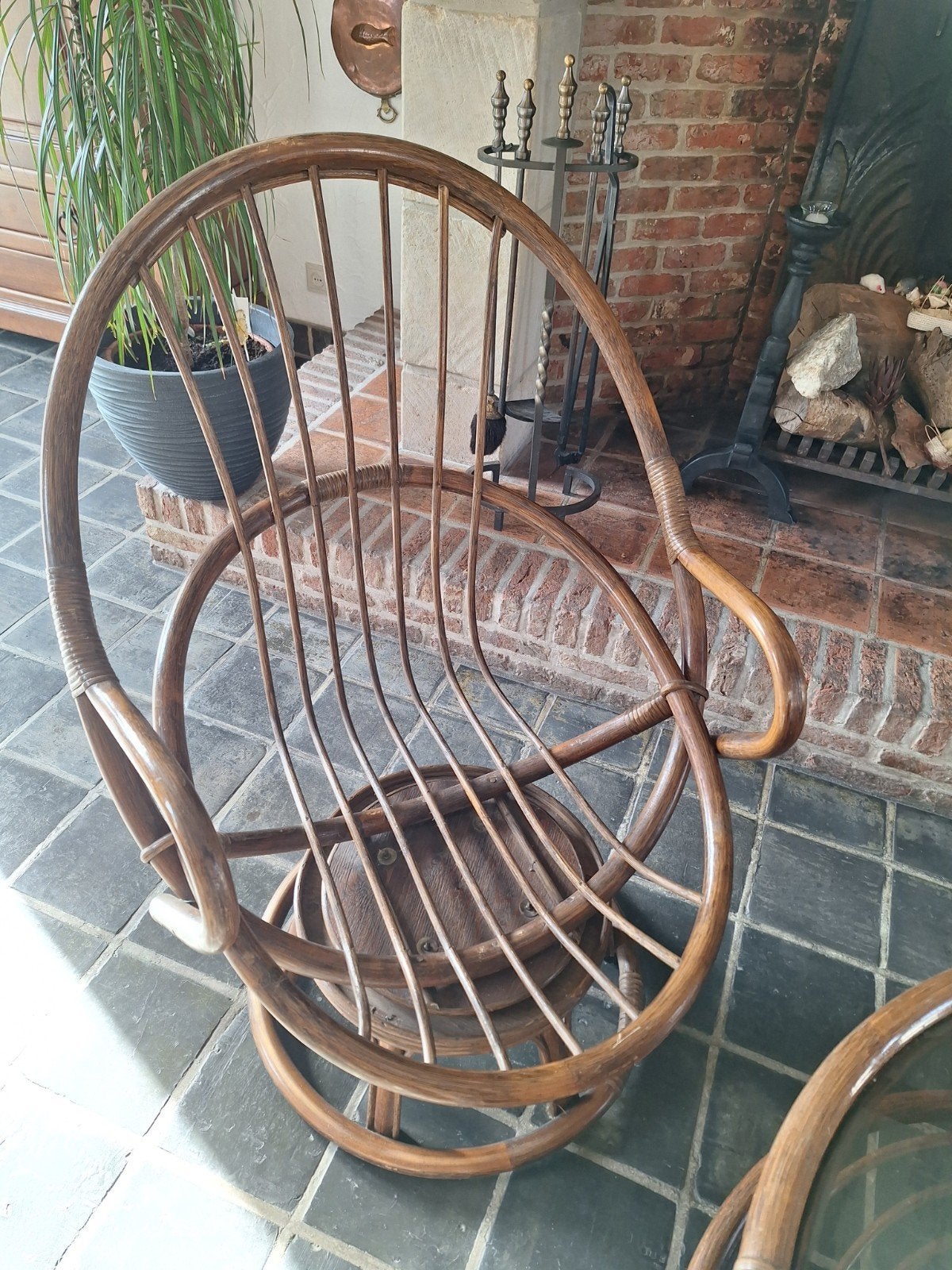 rotan, Tuin en Terras, Ophalen, Gebruikt, Rotan, 3 zitplaatsen