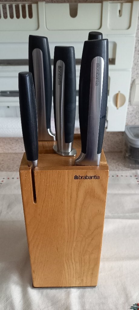 Bloc couteaux Brabantia, Comme neuf, Enlèvement, Bois, Set de couverts
