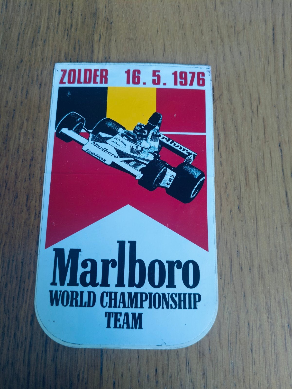 vintage sticker F1 zolder 1976, Ophalen of Verzenden