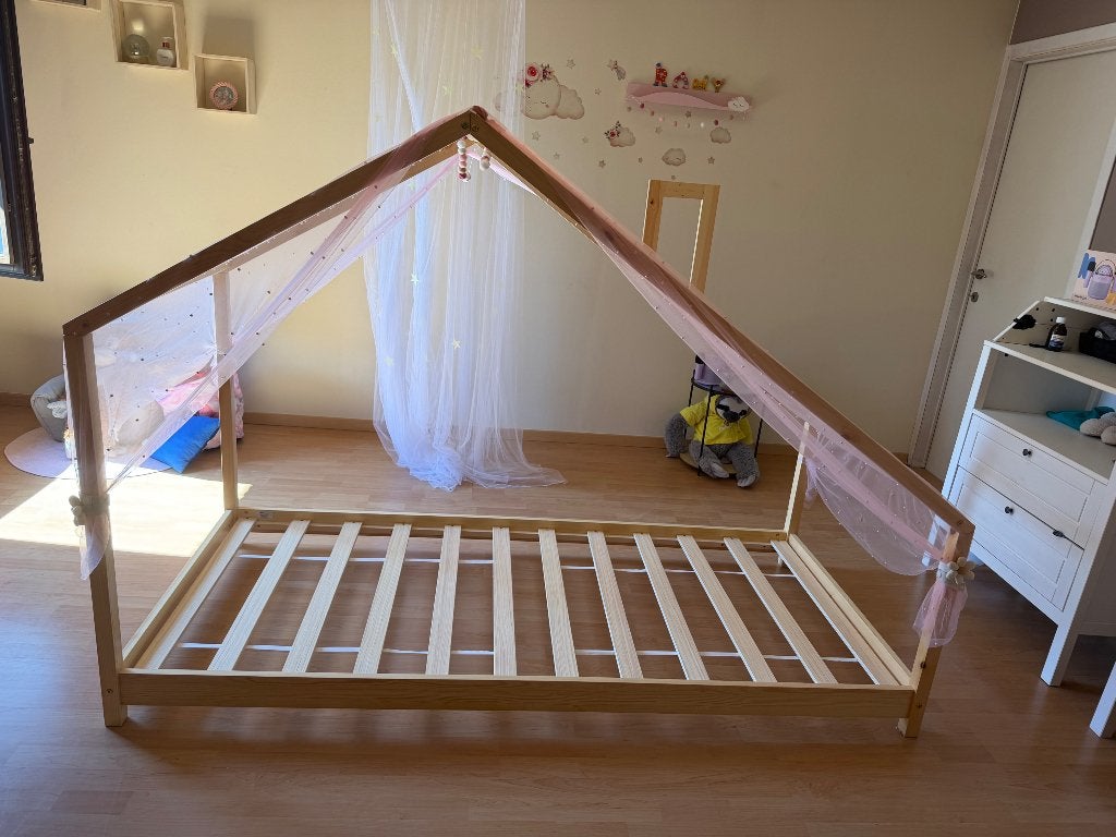 Kinderbed 1 persoons, Kinderen en Baby's, Ophalen, 85 tot 100 cm, Gebruikt, Lattenbodem