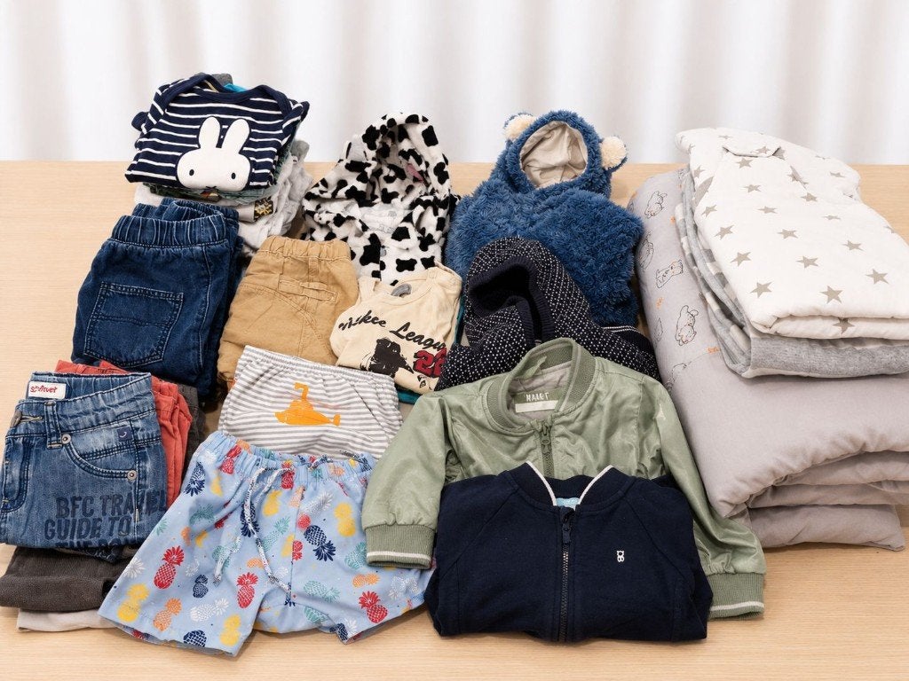 Pakket babykleding maat 68/74 – 40 stuks + beddengoed, Ophalen, Gebruikt, Maat 68