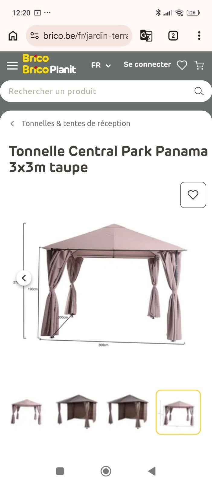Panama gazebo 3x3m nieuw in verpakking, Tuin en Terras, Partytenten, Ophalen of Verzenden