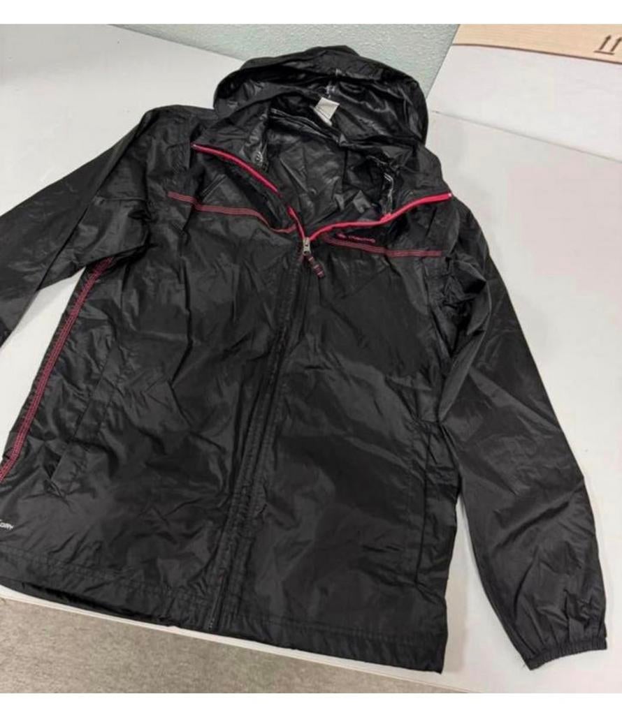 Quechua zwarte regenjas dames jas jack S zwart windstopper, Ophalen of Verzenden, Zo goed als nieuw, Maat 36 (S), Zwart