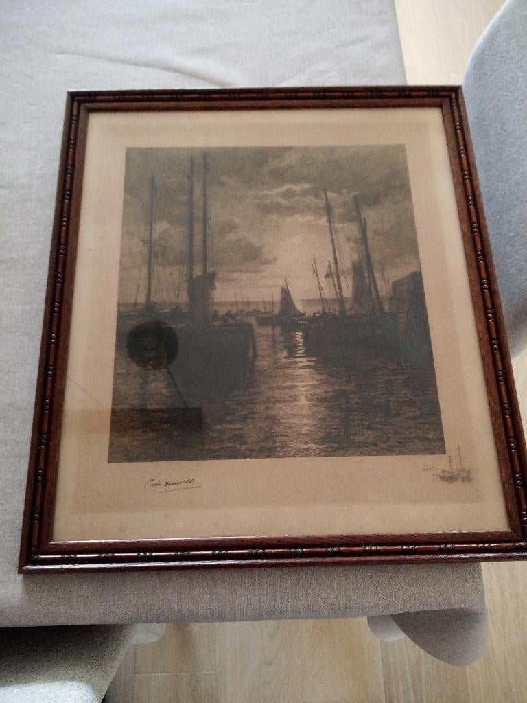 Ets van Emille Humblot, Ophalen, Ingelijst, 46 cm, 45 cm