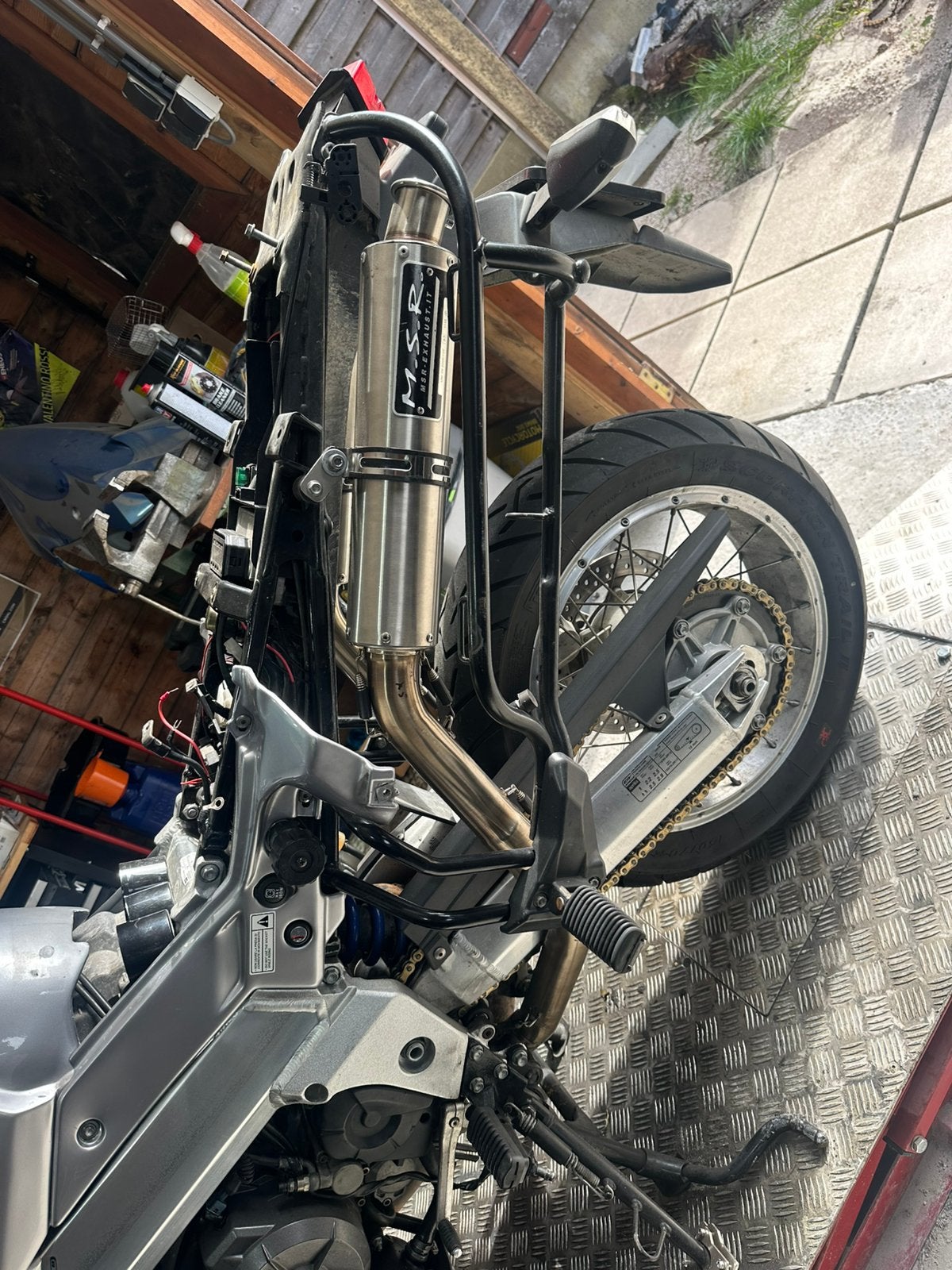 MSR sportuitlaten Aprilia Caponord 1000, Motos, Enlèvement ou Envoi, Utilisé