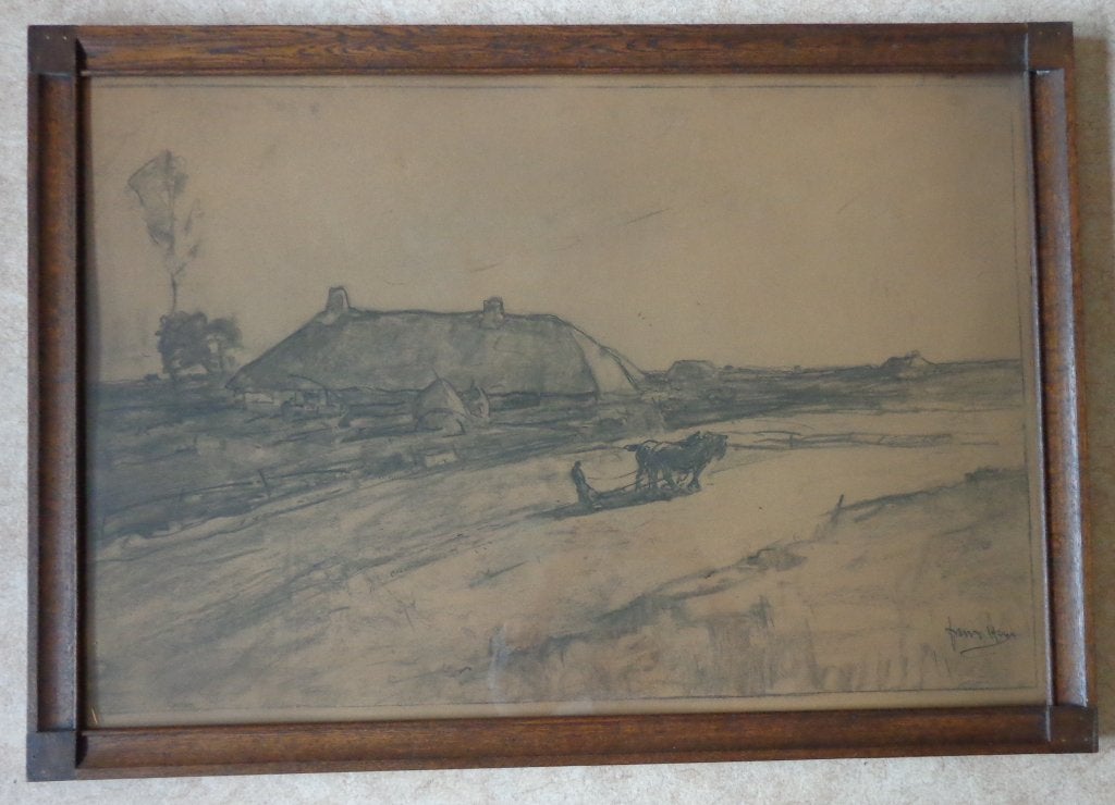 FRANS HENS / LANDBOUWER/ ORIGINEEL WERK / 78x110cm / KADER, Antiek en Kunst, Kunst | Schilderijen | Klassiek, Ophalen, Bijzondere lijst