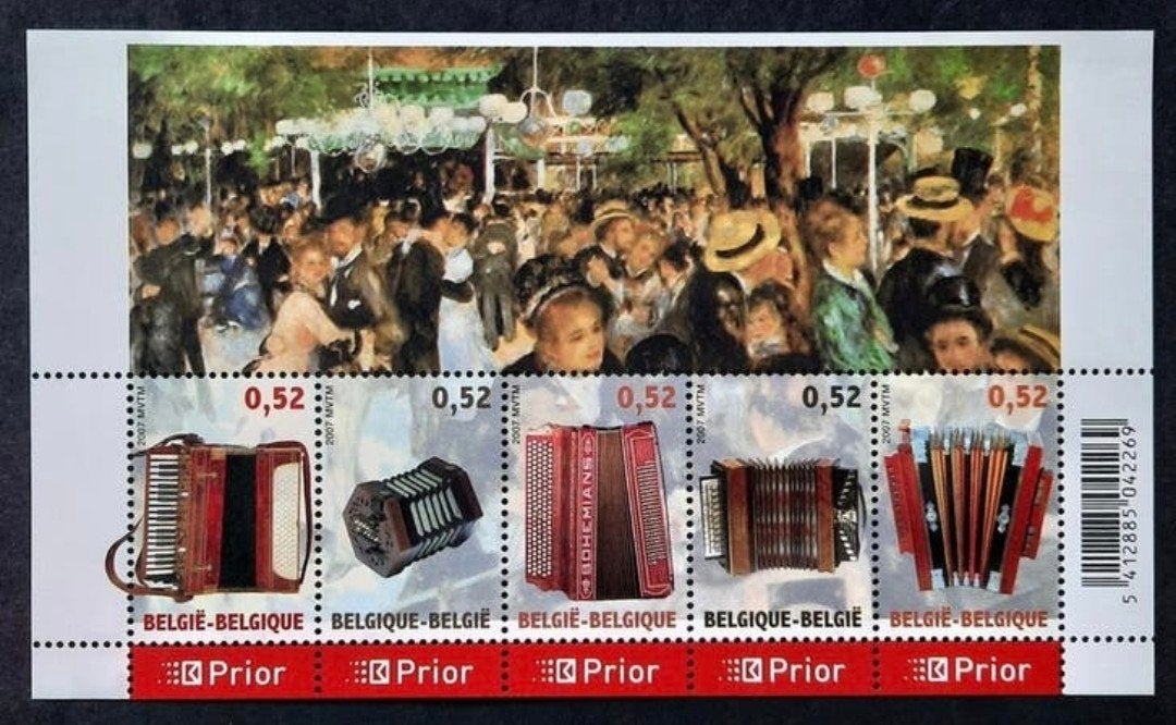Belgique : COB 3611/15-BL139 ** Musique 2007., Sans timbre, Neuf, Non oblitéré, Timbre-poste