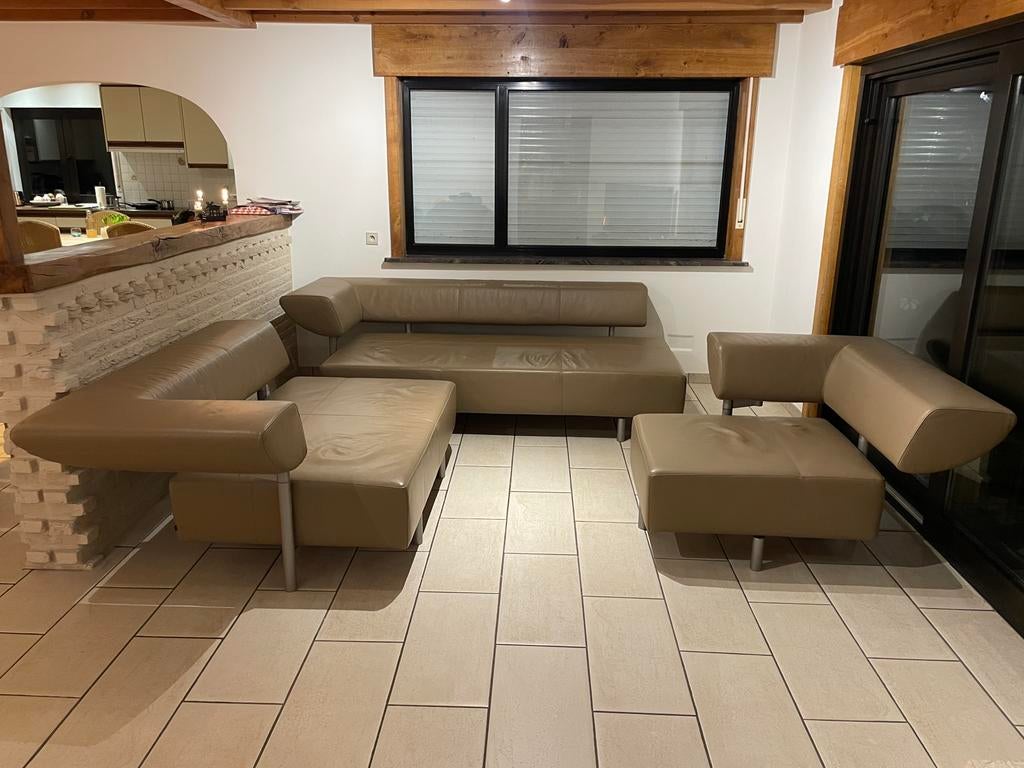 Taupe COR design zetel (3 onderdelen), Huis en Inrichting, Ophalen, Overige materialen, Gebruikt, Hoekbank