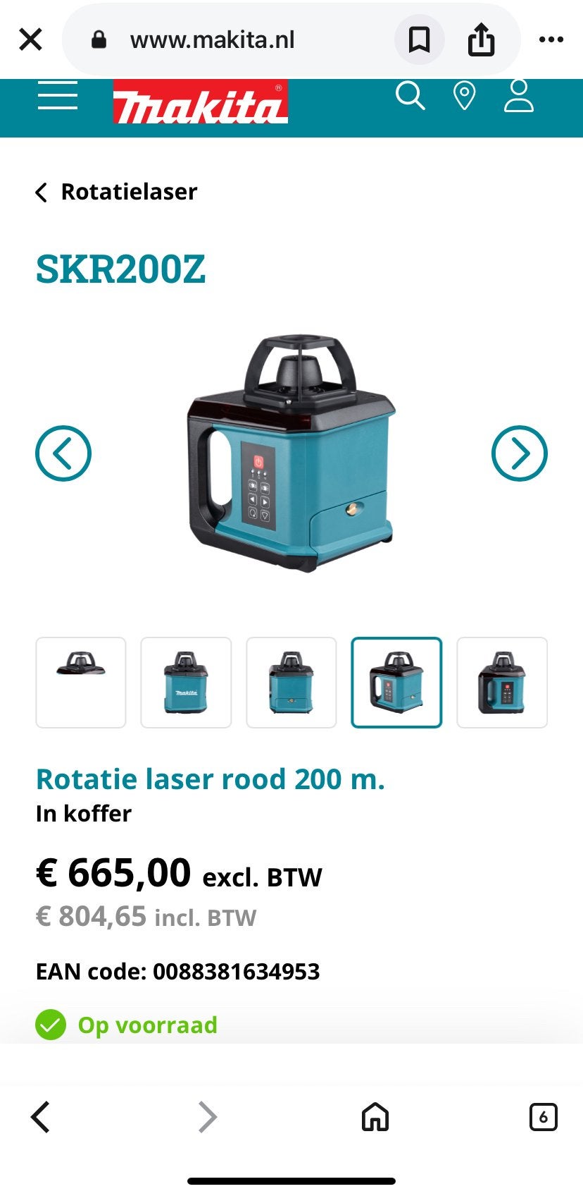 Nevelerende bouw rotatie laser van Makita, Ophalen, Zo goed als nieuw