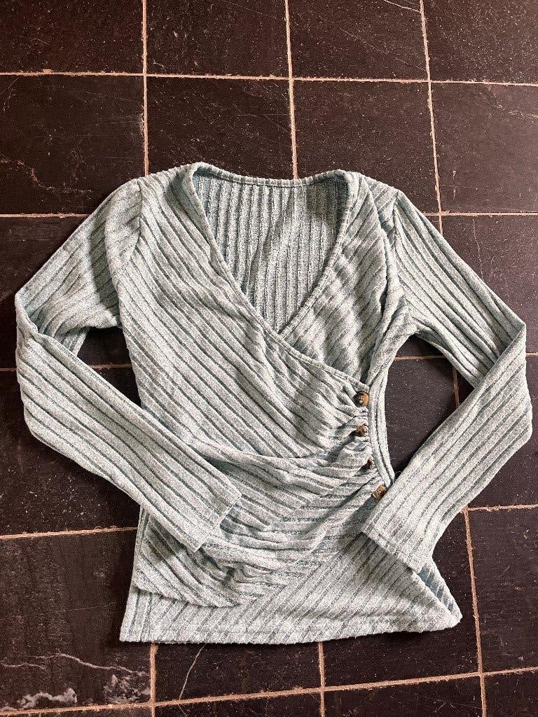 Blouse met knopjes maat S lichtblauw nieuw, Ophalen of Verzenden, Nieuw, Maat 36 (S)