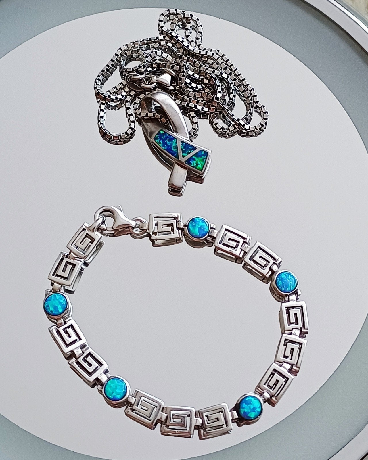 Collier en argent avec bracelet, Enlèvement ou Envoi, Argent