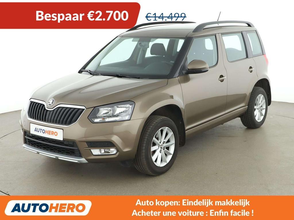 Skoda Yeti 1.4 TSI Active (bj 2015, automaat), Auto's, Stof, Gebruikt, Zwart, Bruin